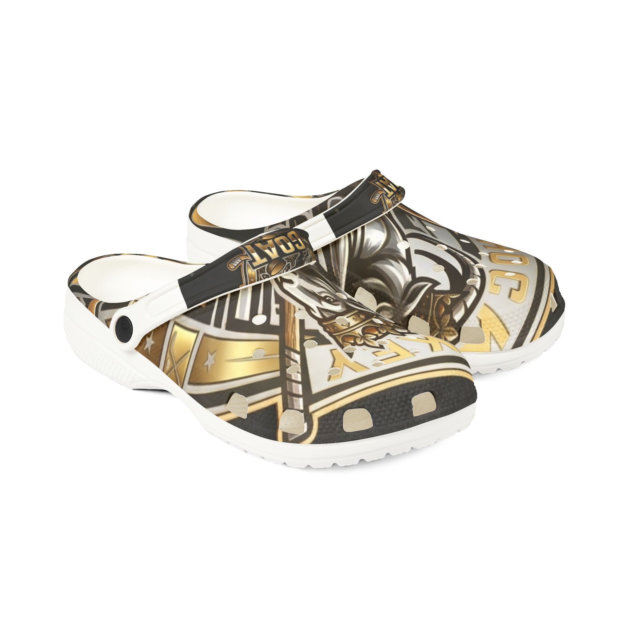 Teen/Adults Hockey GOAT EVA Foam Clogs — Lightweight Slip-On Shoes with GOAT Design