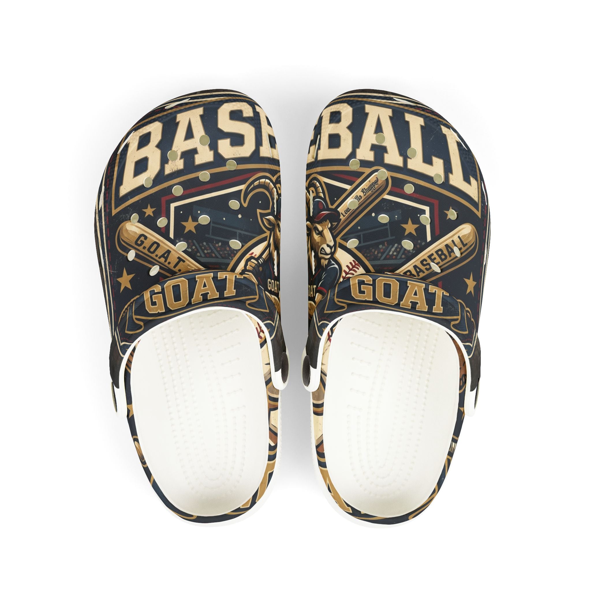 Kids Baseball GOAT EVA Clogs – Youth All-Over Print Sports Clogs