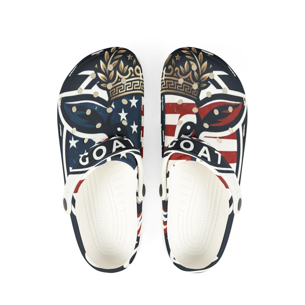 Teen/Adult USA G.O.A.T EVA Foam Clogs — Lightweight Patriotic Slip-Ons