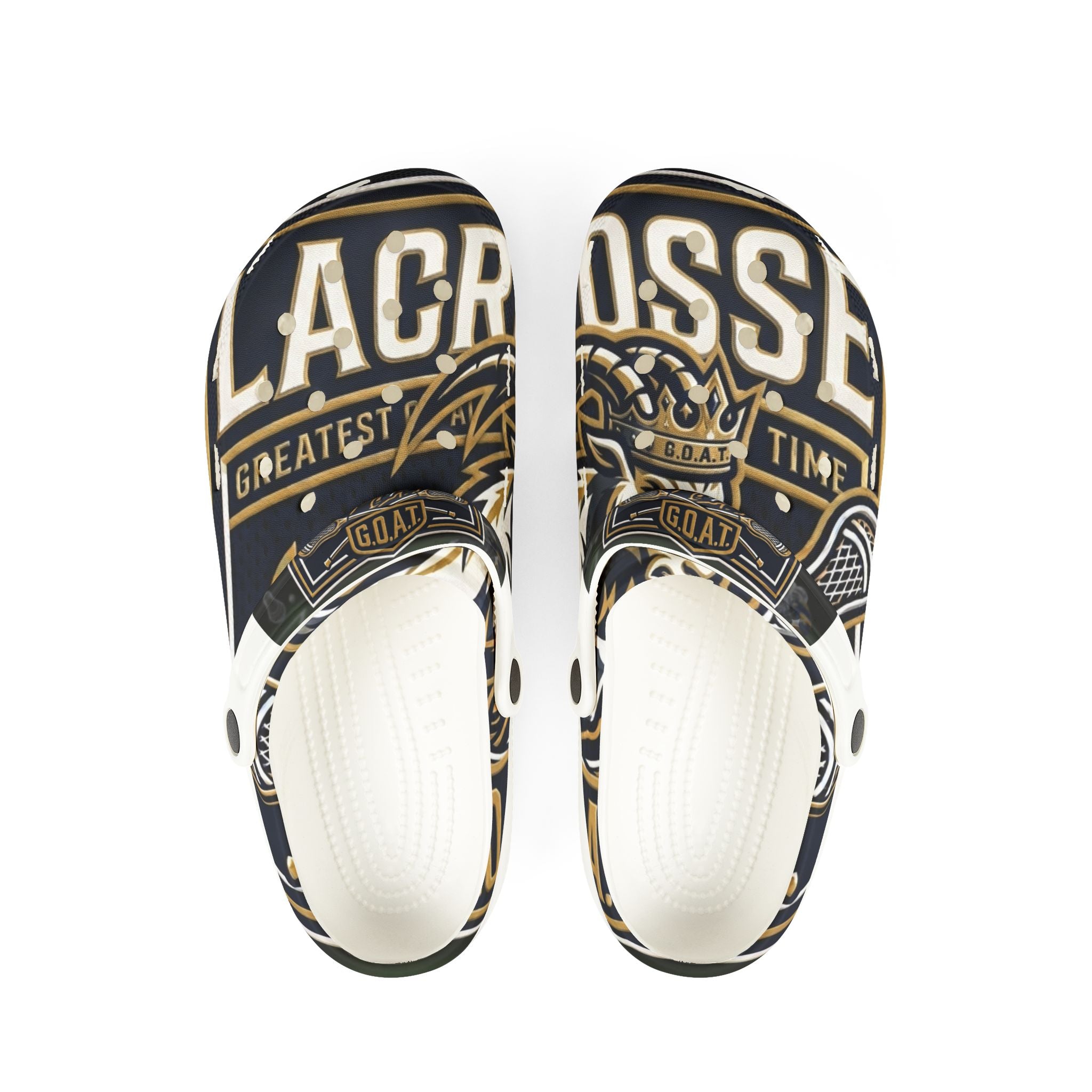 Teen/Adult Lacrosse GOAT EVA Foam Clogs — Team Graphic Slip-On Shoes