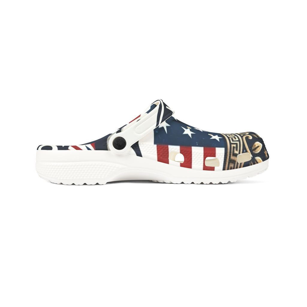 Teen/Adult USA G.O.A.T EVA Foam Clogs — Lightweight Patriotic Slip-Ons