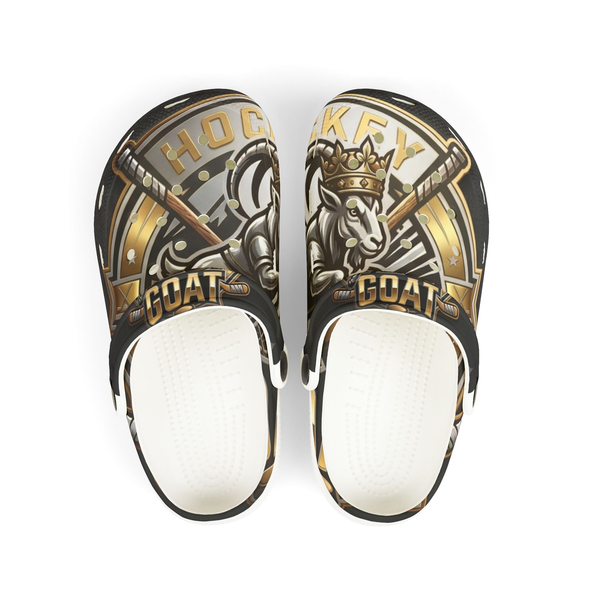 Kids Hockey GOAT Foam Clogs — Youth Cushioned Slip-On Shoes