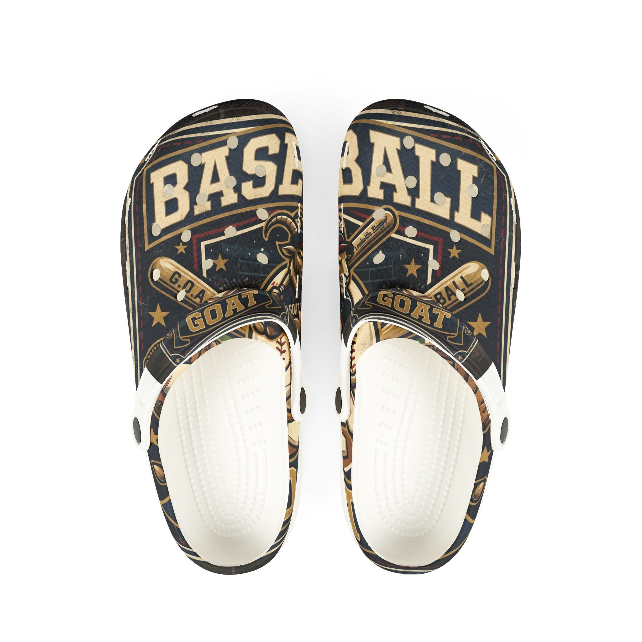 Teen/Adult Baseball GOAT EVA Foam Clogs — Casual Sport Slip-On Shoes