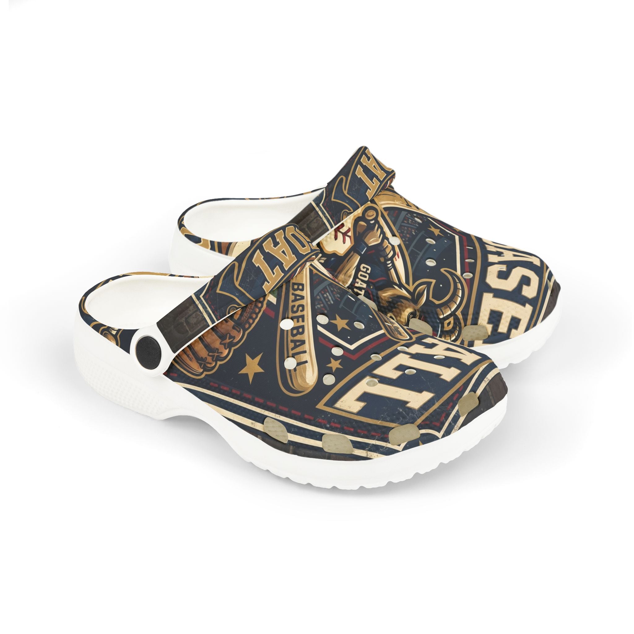 Kids Baseball GOAT EVA Clogs – Youth All-Over Print Sports Clogs