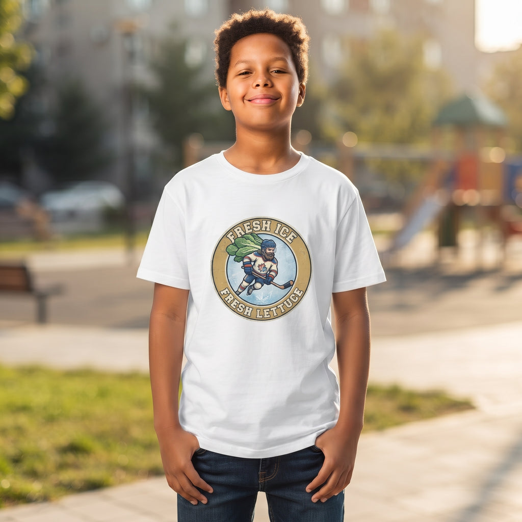 Fresh Ice, Fresh Lettuce Youth Classic Tee | Hockey Slang Kids Sport Shirt by The Drip & Drench Co.