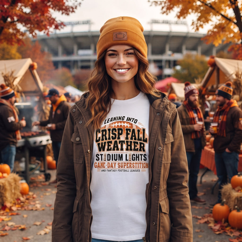 Crisp Fall Weather & Stadium Lights T-Shirt | Football Season Tee