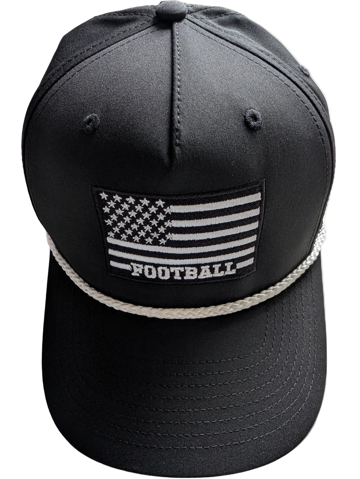 Classic Black & White Flag Rope Hat | Football Cap
