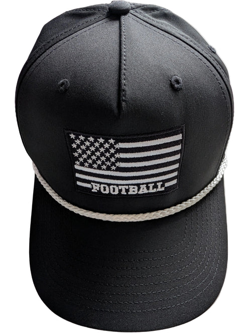 Classic Black & White Flag Rope Hat | Football Cap
