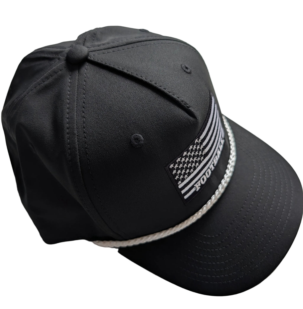 Classic Black & White Flag Rope Hat | Football Cap