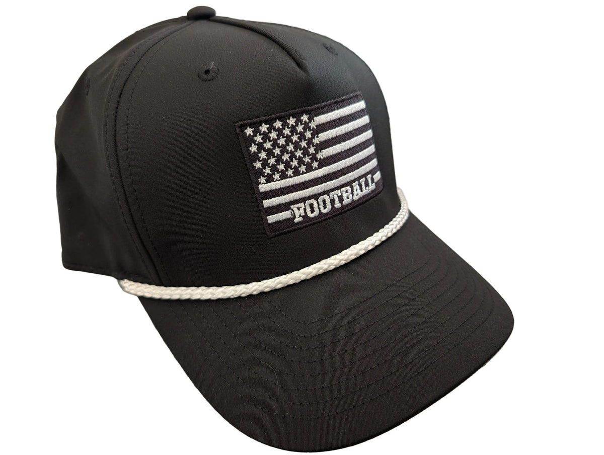 Classic Black & White Flag Rope Hat | Football Cap