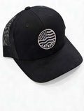 Lacrosse American Flag Trucker Hat, Patriotic Lax Snapback Cap, Sports Fan Mesh Hat